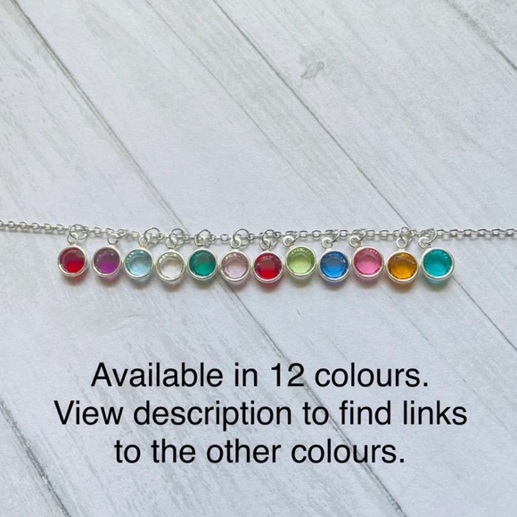 January Swarovski Crystal Necklace, Garnet Swarovski Crystal, Handmade - Picture 5 of 5